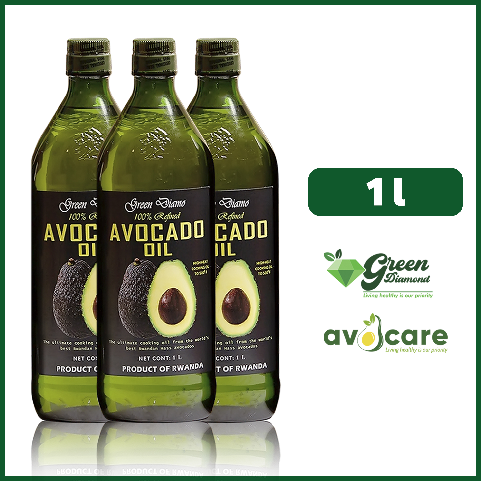 Refined Green Diamo Avocado Oil 1L - Avocare